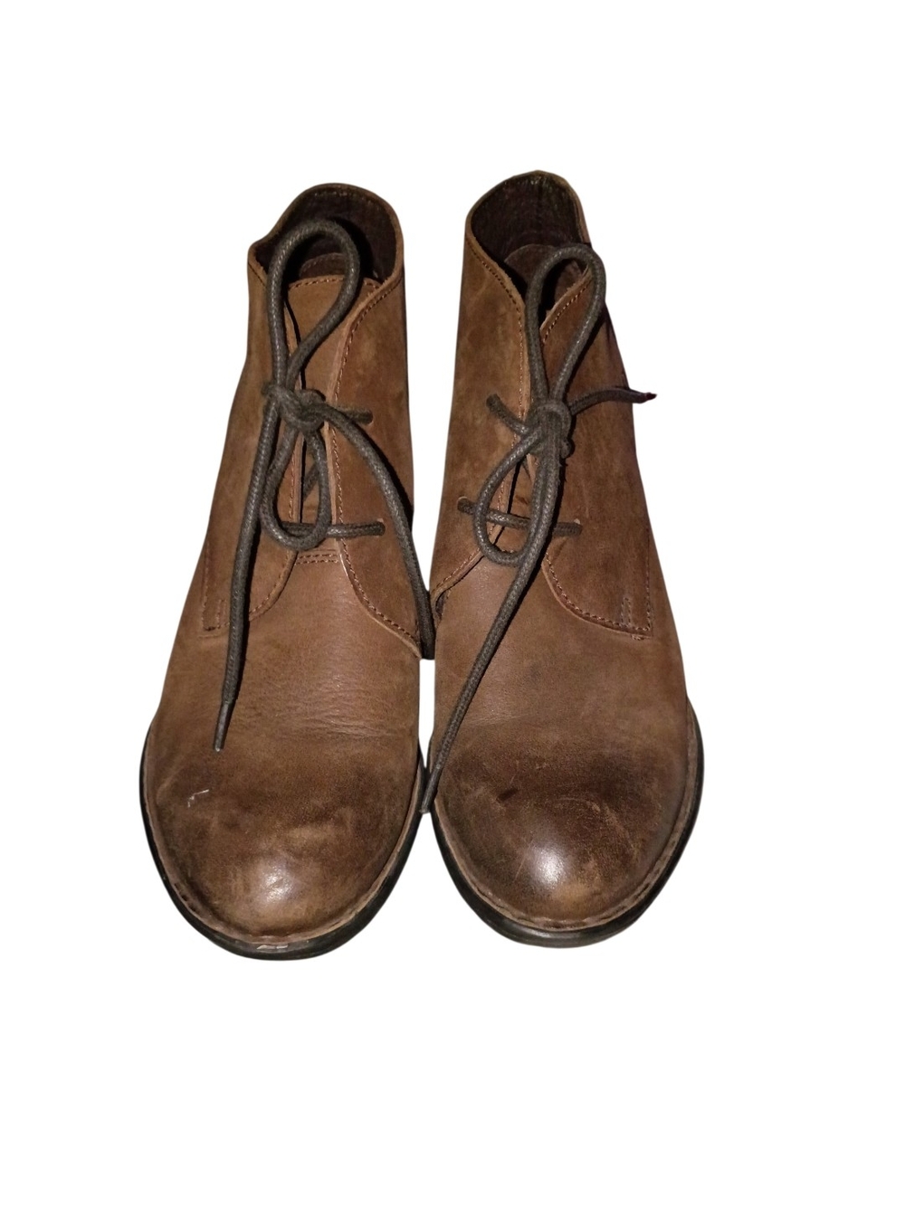 Born Fina Womens Brown Ankle Boots #b44506 Leather Boot Heel Lace Up 10 / 42 GUC